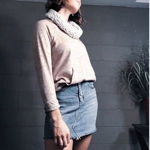 Sherpa turtleneck hoodie